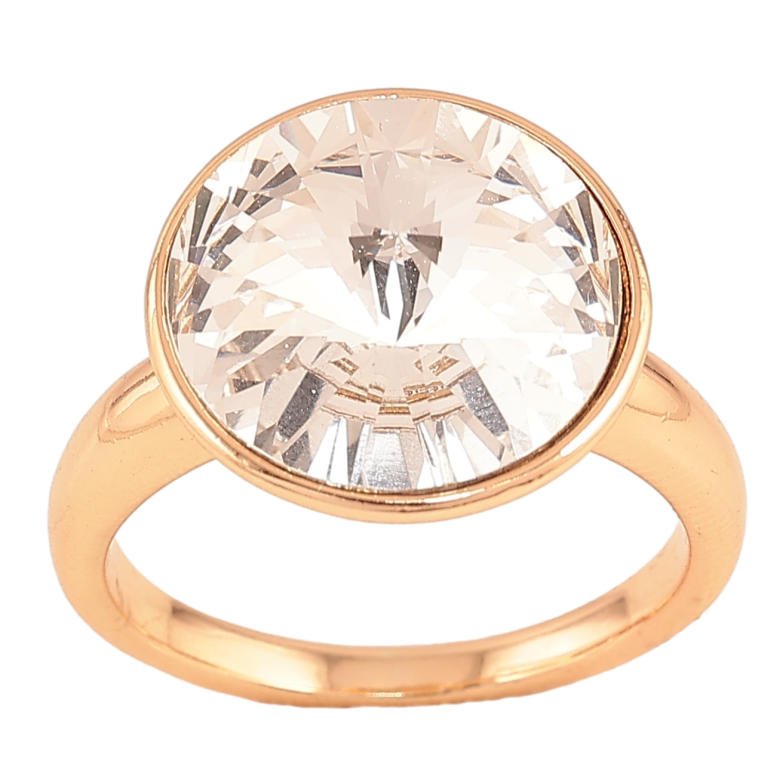 Каблучка Xuping колір Позолота 18K з кр-ми Swarovski "Кристал Clear" ø 15мм фото №1