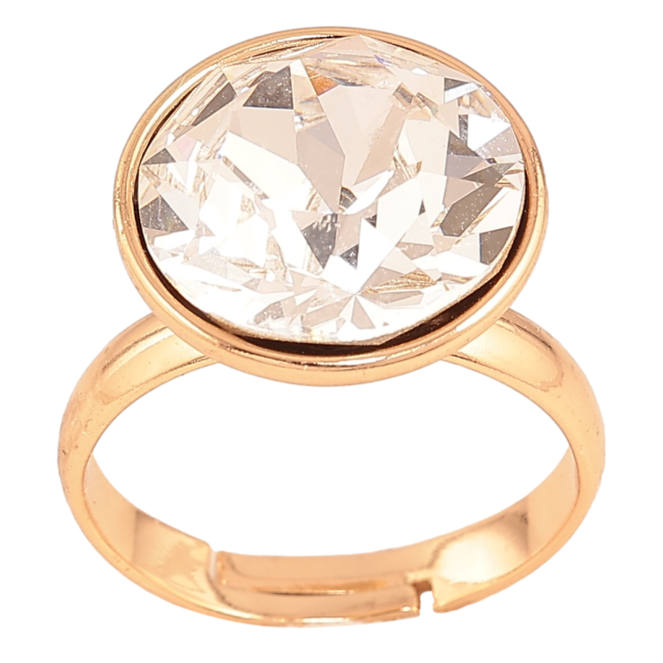 Каблучка Xuping колір Позолота 18K з кр-ми Swarovski "Кристал Clear" ø 15мм фото №24