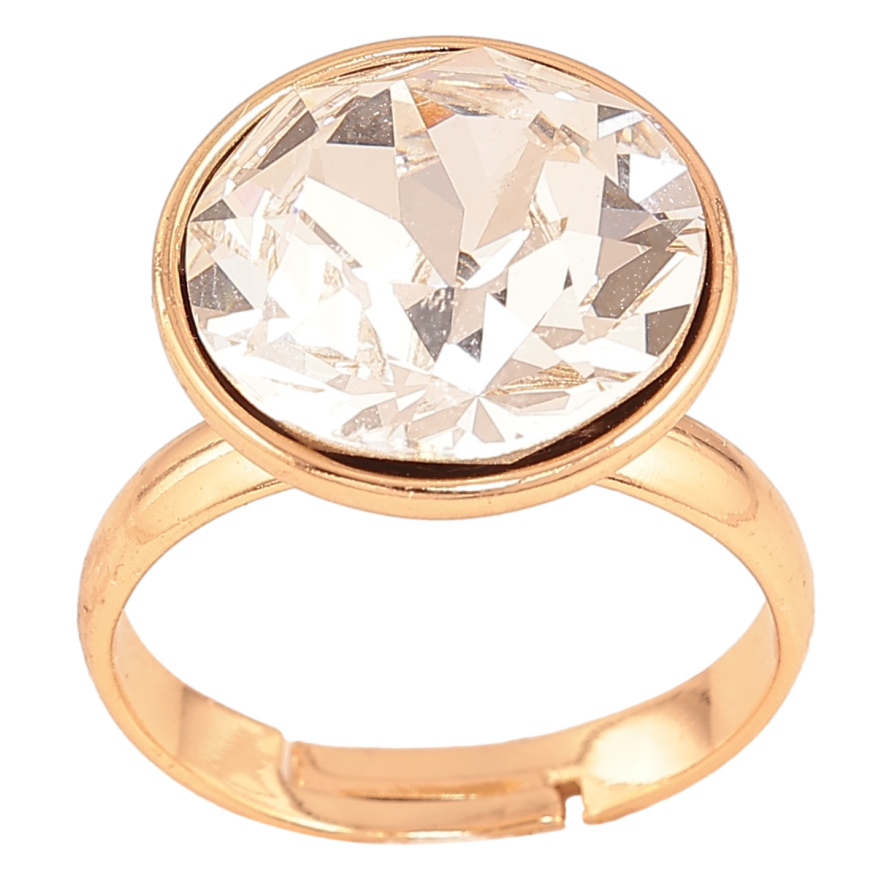 Каблучка Xuping колір Позолота 18K з кр-ми Swarovski "Кристал Clear" ø 15мм фото №1 Каблучка Xuping колір Позолота 18K з кр-ми Swarovski "Кристал Clear" ø 15мм фото №1