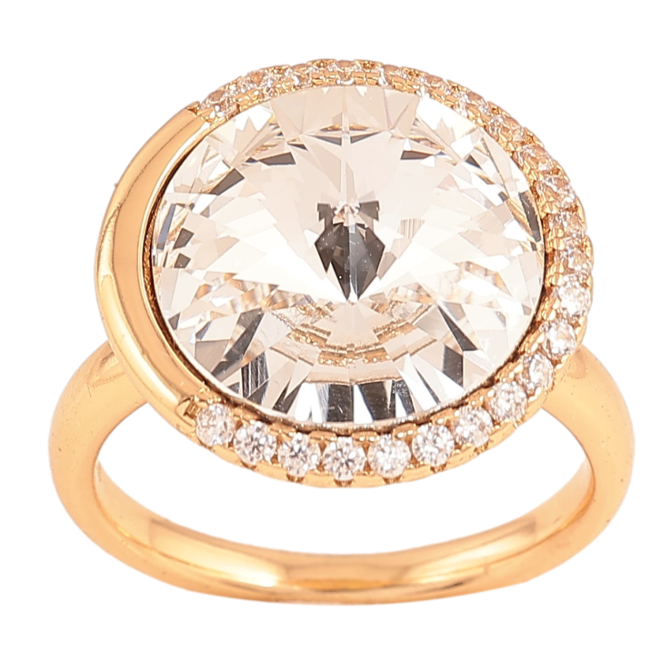 Каблучка Xuping колір Позолота 18K з кр-ми Swarovski "Кристал Clear" ø 17мм фото №22