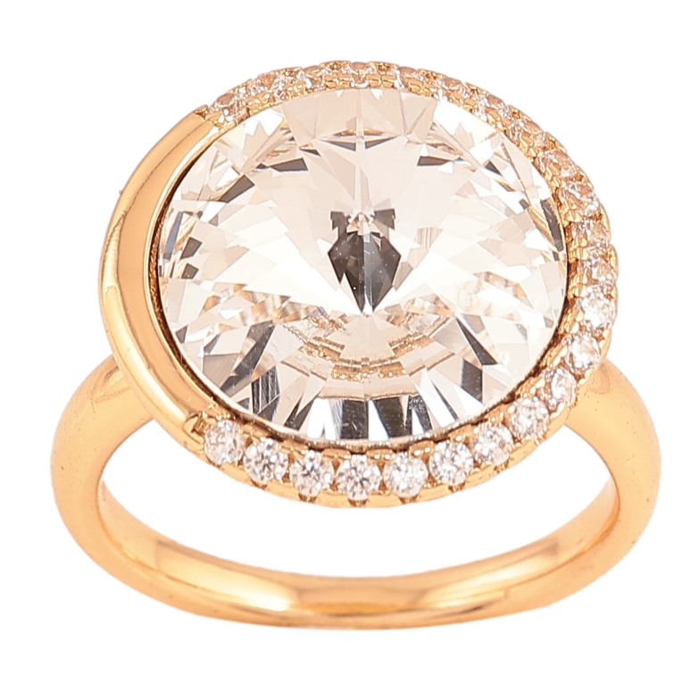 Кольцо Xuping цвет Позолота 18K с кр-ми Swarovski "Кристалл Clear" ø 17мм фото №1 Кольцо Xuping цвет Позолота 18K с кр-ми Swarovski "Кристалл Clear" ø 17мм фото №1