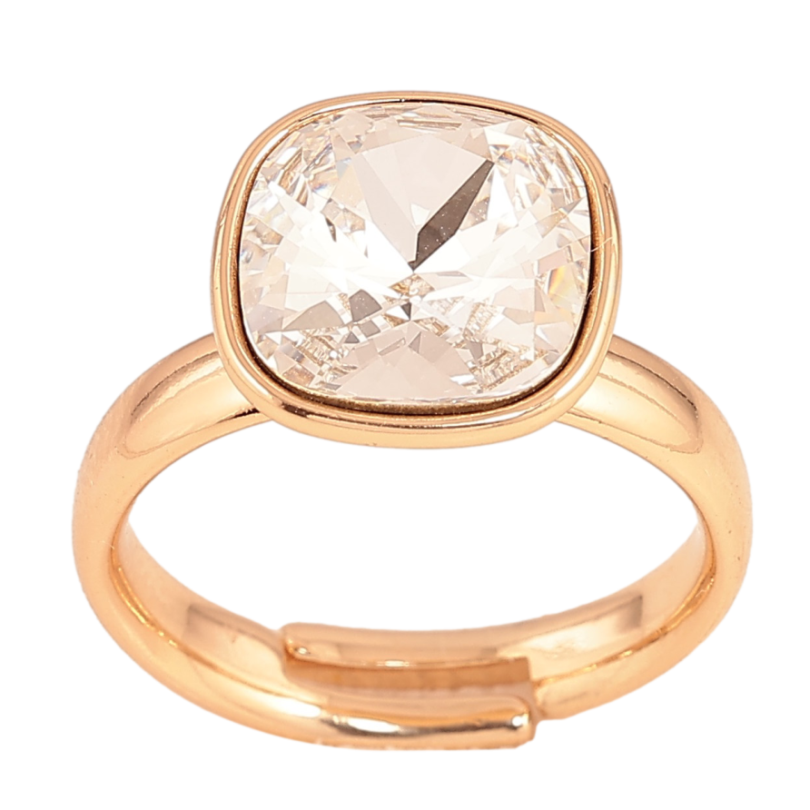 Кольцо Xuping цвет Позолота 18K с кр-ми Swarovski "Кристалл Clear" 12х12мм фото №1 Кольцо Xuping цвет Позолота 18K с кр-ми Swarovski "Кристалл Clear" 12х12мм фото №1