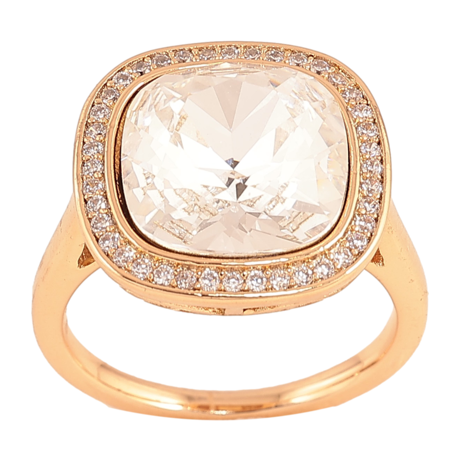 Каблучка Xuping колір Позолота 18K з кр-ми Swarovski "Кристал Clear" 17х17мм фото №1 Каблучка Xuping колір Позолота 18K з кр-ми Swarovski "Кристал Clear" 17х17мм фото №1
