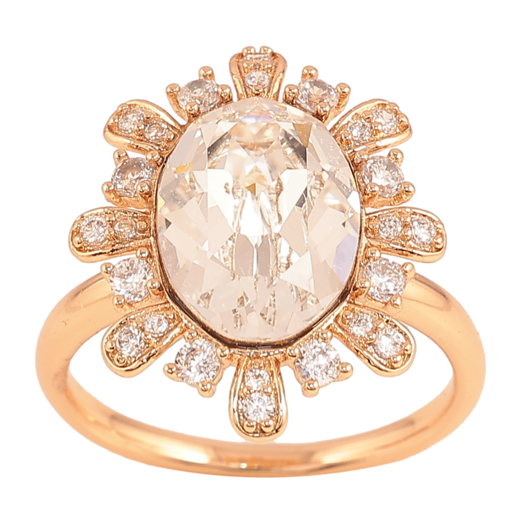 Кольцо Xuping цвет Позолота 18K с кр-ми Swarovski "Кристалл Clear с лучиками" фото №10