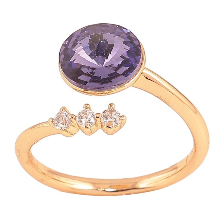 Каблучка Xuping колір Позодота 18K з кр-ми Swarovski "Кристал Purple Velvet" фото №4