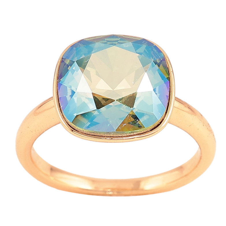 Каблучка Xuping колір Позолота 18K з кр-ми Swarovski "Кристал Erinite Shimmer" 13х13мм фото №3 Каблучка Xuping колір Позолота 18K з кр-ми Swarovski "Кристал Erinite Shimmer" 13х13мм фото №3