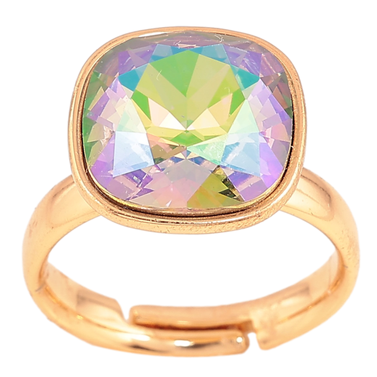 Кольцо Xuping цвет Позолота 18K с кр-ми Swarovski "Кристалл Erinite Shimmer" 14х14мм фото №19