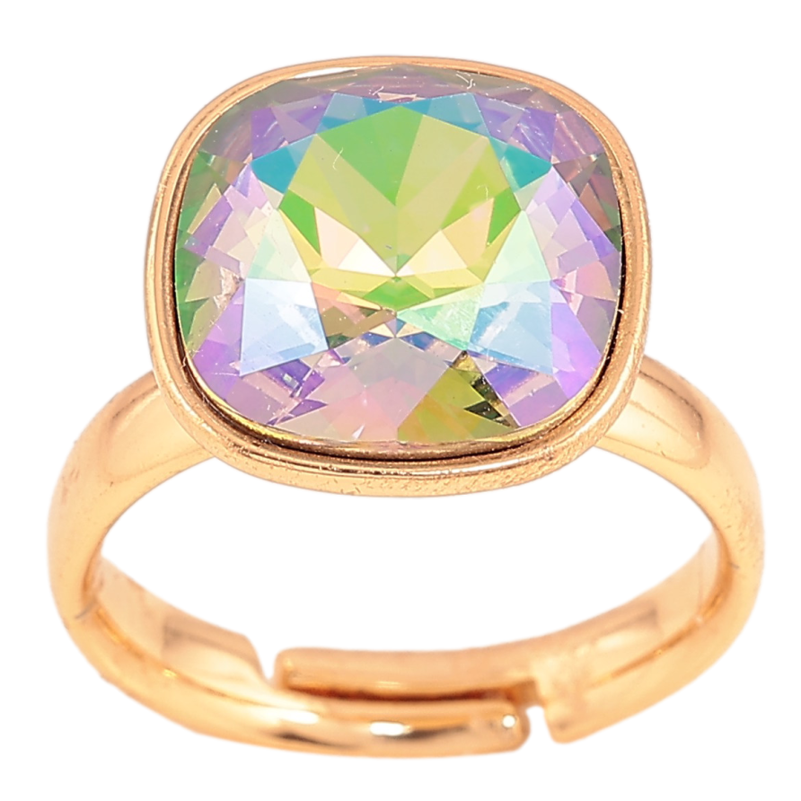 Кольцо Xuping цвет Позолота 18K с кр-ми Swarovski "Кристалл Erinite Shimmer" 14х14мм фото №1