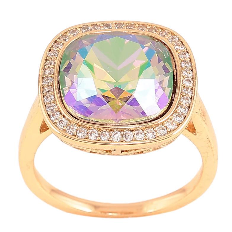 Каблучка Xuping колір Позолота 18K з кр-ми Swarovski "Кристал Erinite Shimmer" 16х16мм фото №2 Каблучка Xuping колір Позолота 18K з кр-ми Swarovski "Кристал Erinite Shimmer" 16х16мм фото №2