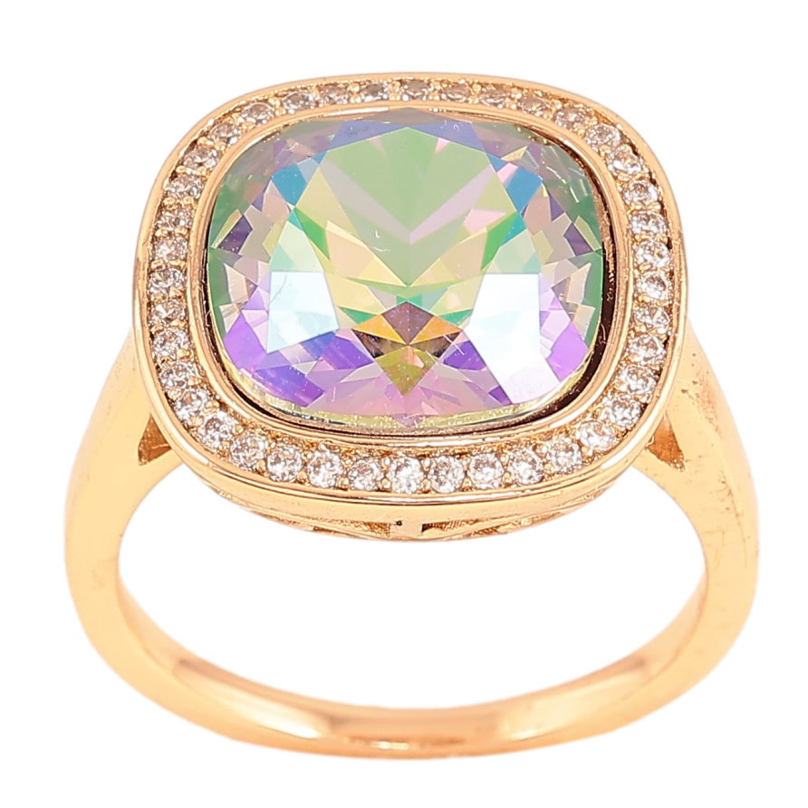 Кольцо Xuping цвет Позолота 18K с кр-ми Swarovski "Кристалл Erinite Shimmer" 16х16мм фото №1 Кольцо Xuping цвет Позолота 18K с кр-ми Swarovski "Кристалл Erinite Shimmer" 16х16мм фото №1