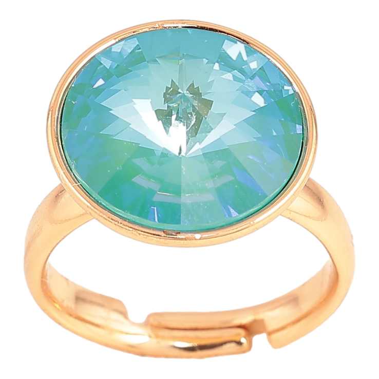 Кольцо Xuping цвет Позолота 18K с кр-ми Swarovski "Кристалл Laguna Delite" ø 16мм фото №15