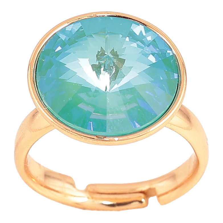 Каблучка Xuping колір Позолота 18K з кр-ми Swarovski "Кристал Laguna Delite" ø 16мм фото №1
