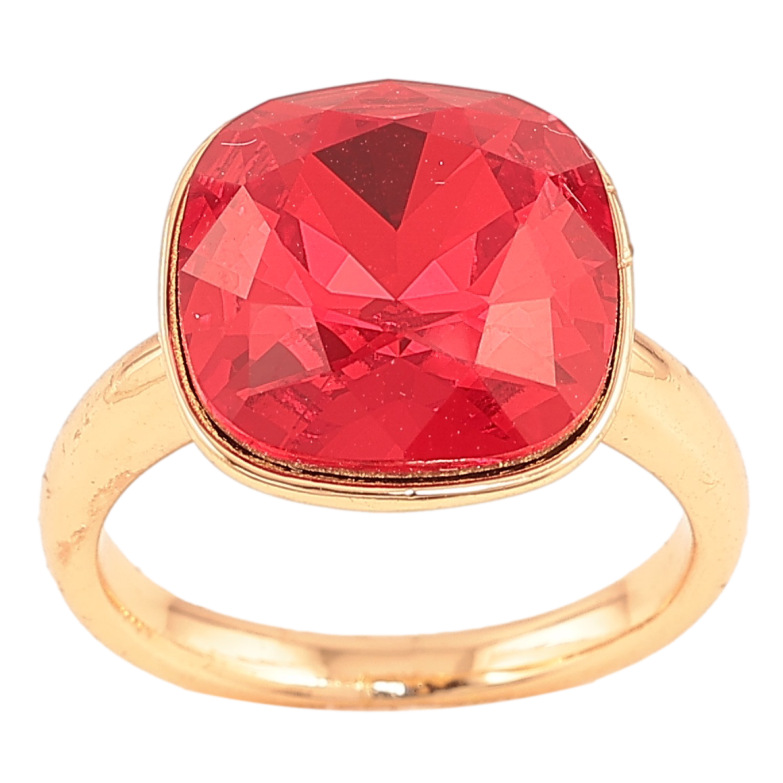 Кольцо Xuping цвет Позолота 18K с кр-ми Swarovski "Кристалл Siam" 13х13мм фото №1