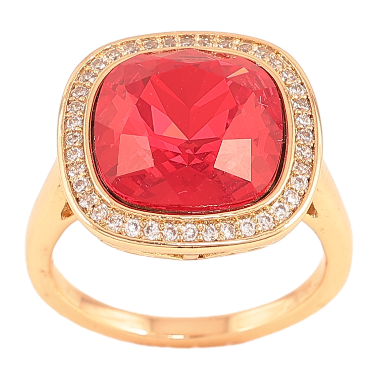 Каблучка Xuping колір Позолота 18K з кр-ми Swarovski "Кристал Siam" 16х16мм фото №9