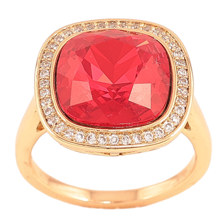 Каблучка Xuping колір Позолота 18K з кр-ми Swarovski "Кристал Siam" 16х16мм фото №2 Каблучка Xuping колір Позолота 18K з кр-ми Swarovski "Кристал Siam" 16х16мм фото №2