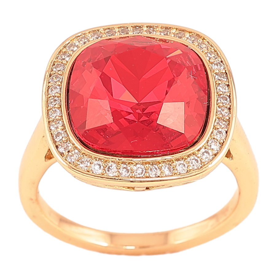 Каблучка Xuping колір Позолота 18K з кр-ми Swarovski "Кристал Siam" 16х16мм фото №1