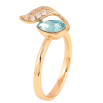 Кольцо Xuping цвет Позолота 18K с кр-ми Swarovski "Кристалл Light Turquoise с листиком" фото №3