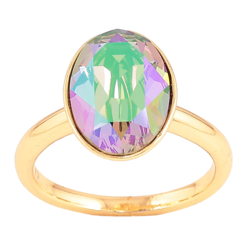 Каблучка Xuping колір Позолота 18K з кр-ми Swarovski "Кристал Erinite Shimmer" фото №1 Каблучка Xuping колір Позолота 18K з кр-ми Swarovski "Кристал Erinite Shimmer" фото №1