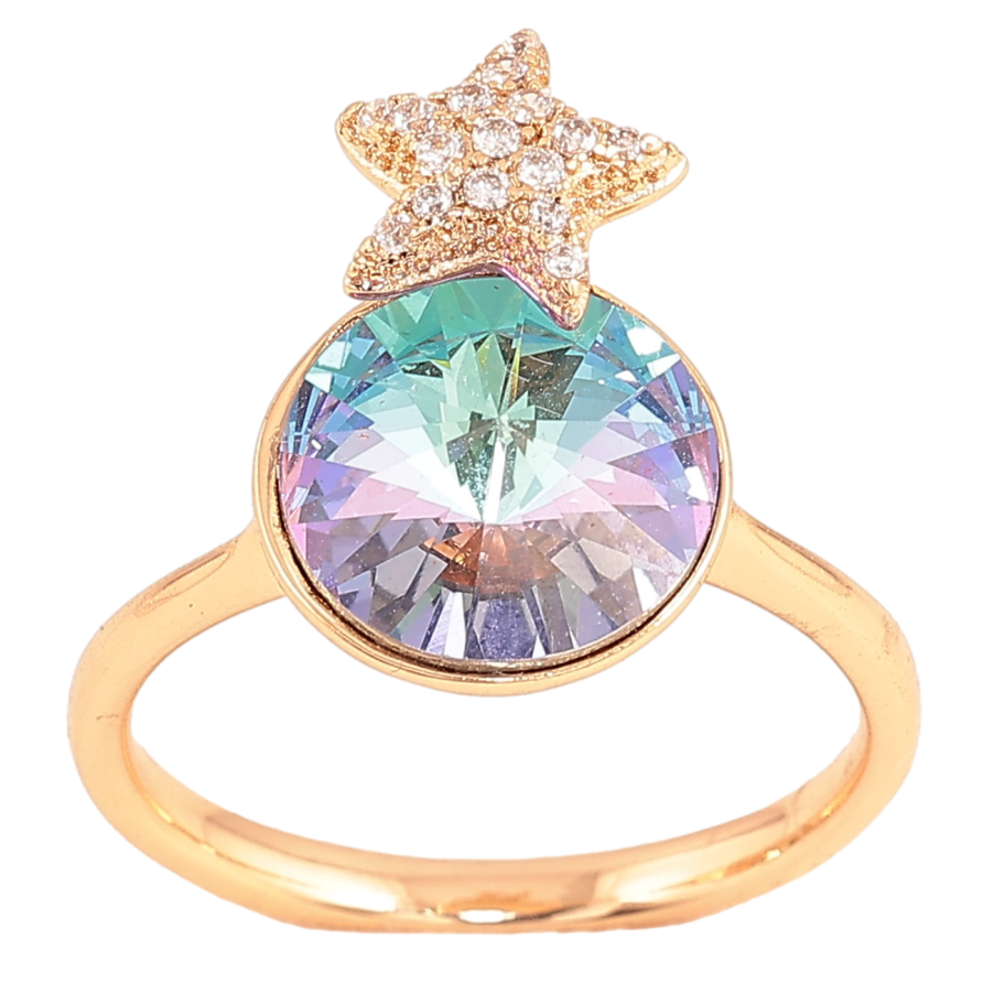 Кольцо Xuping цвет Позолота 18K с кр-ми Swarovski "Кристалл Paradise Shine с звездой" фото №1