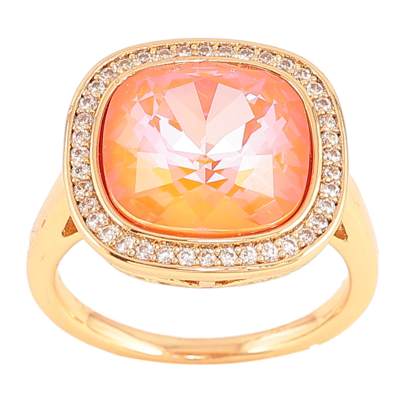 Кольцо Xuping цвет Позолота 18K с кр-ми Swarovski "Кристалл Peach Delite" фото №1 Кольцо Xuping цвет Позолота 18K с кр-ми Swarovski "Кристалл Peach Delite" фото №1