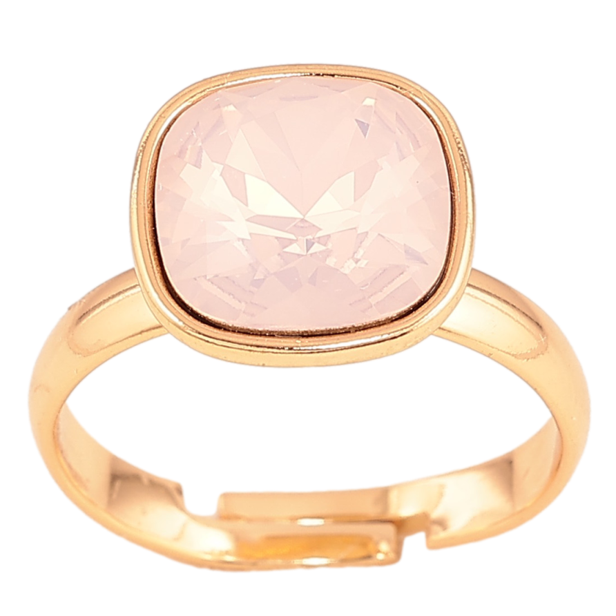 Кольцо Xuping цвет 18K с кр-ми Swarovski Кристалл Pink Opal 12х12мм фото №1