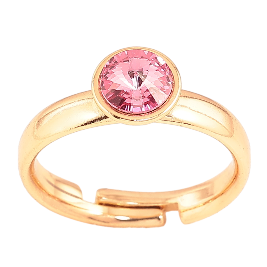 Кольцо Xuping цвет Позолота 18K с кр-ми Swarovski "Кристалл Rose" ø 7мм фото №1
