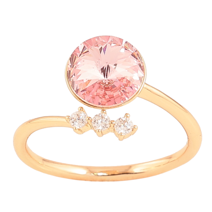 Каблучка Xuping колір Позолота 18K з кр-ми Swarovski "Кристал Rose" фото №6