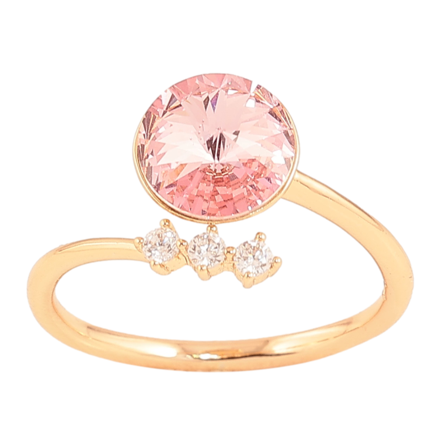 Каблучка Xuping колір Позолота 18K з кр-ми Swarovski "Кристал Rose" фото №1 Каблучка Xuping колір Позолота 18K з кр-ми Swarovski "Кристал Rose" фото №1