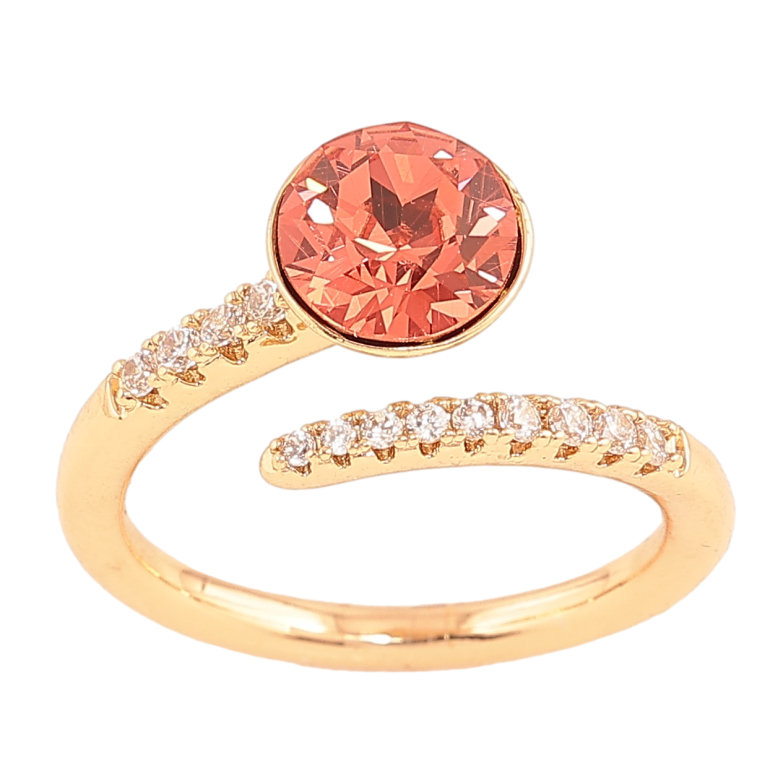 Кольцо Xuping цвет Позолота 18K с кр-ми Swarovski "Кристалл Scarlet" фото №10