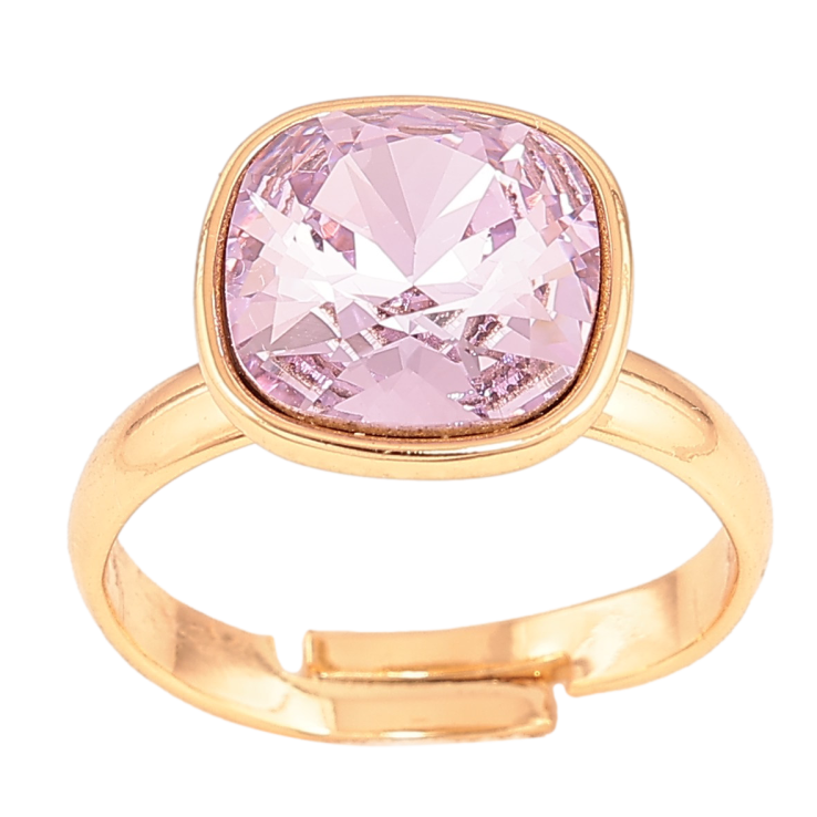 Кольцо Xuping цвет Позолота 18K с кр-ми Swarovski "Кристалл Tanzanite" 12х12мм фото №18