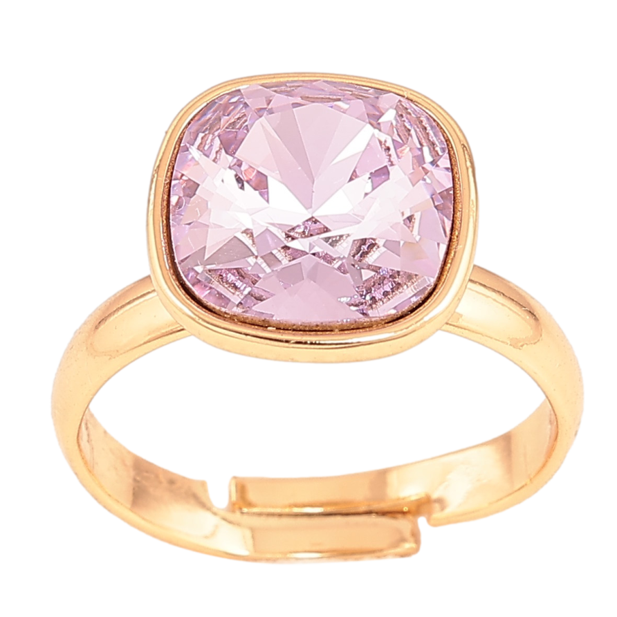 Кольцо Xuping цвет Позолота 18K с кр-ми Swarovski "Кристалл Tanzanite" 12х12мм фото №1