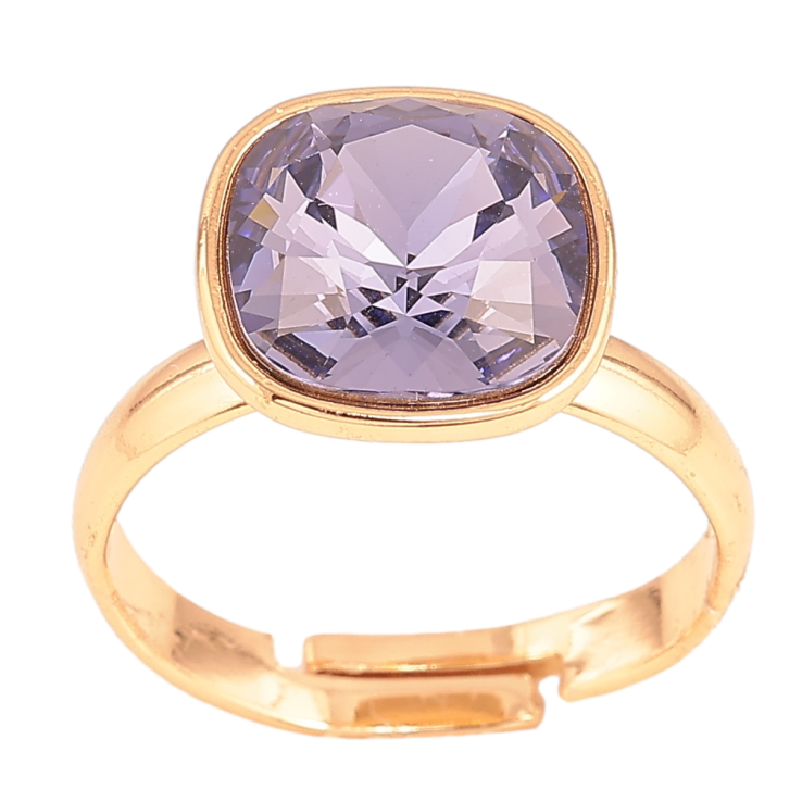 Кольцо Xuping цвет Позолота 18K с кр-ми Swarovski "Кристалл Tanzanite" 12х12мм фото №16