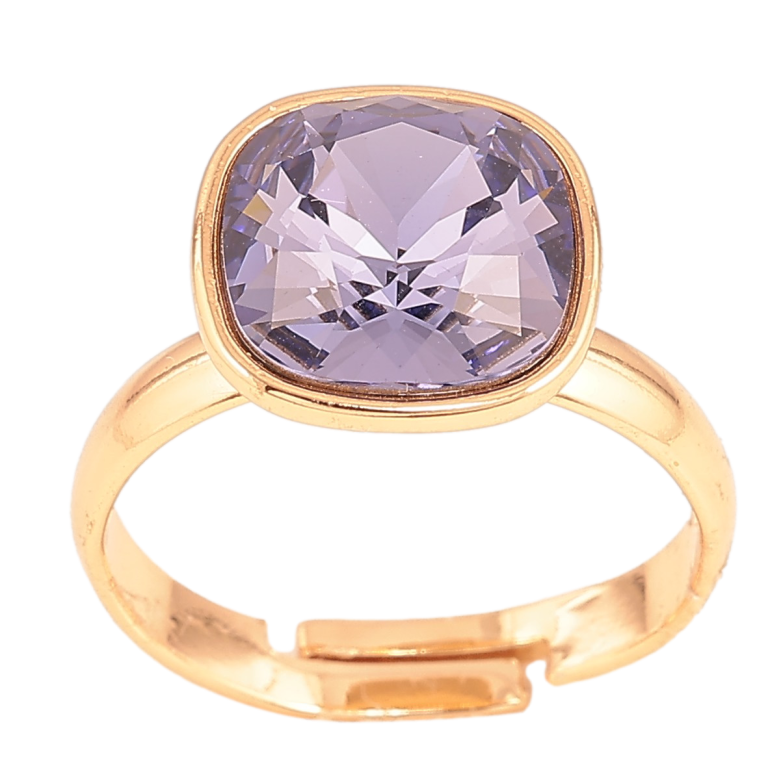 Кольцо Xuping цвет Позолота 18K с кр-ми Swarovski "Кристалл Tanzanite" 12х12мм фото №1