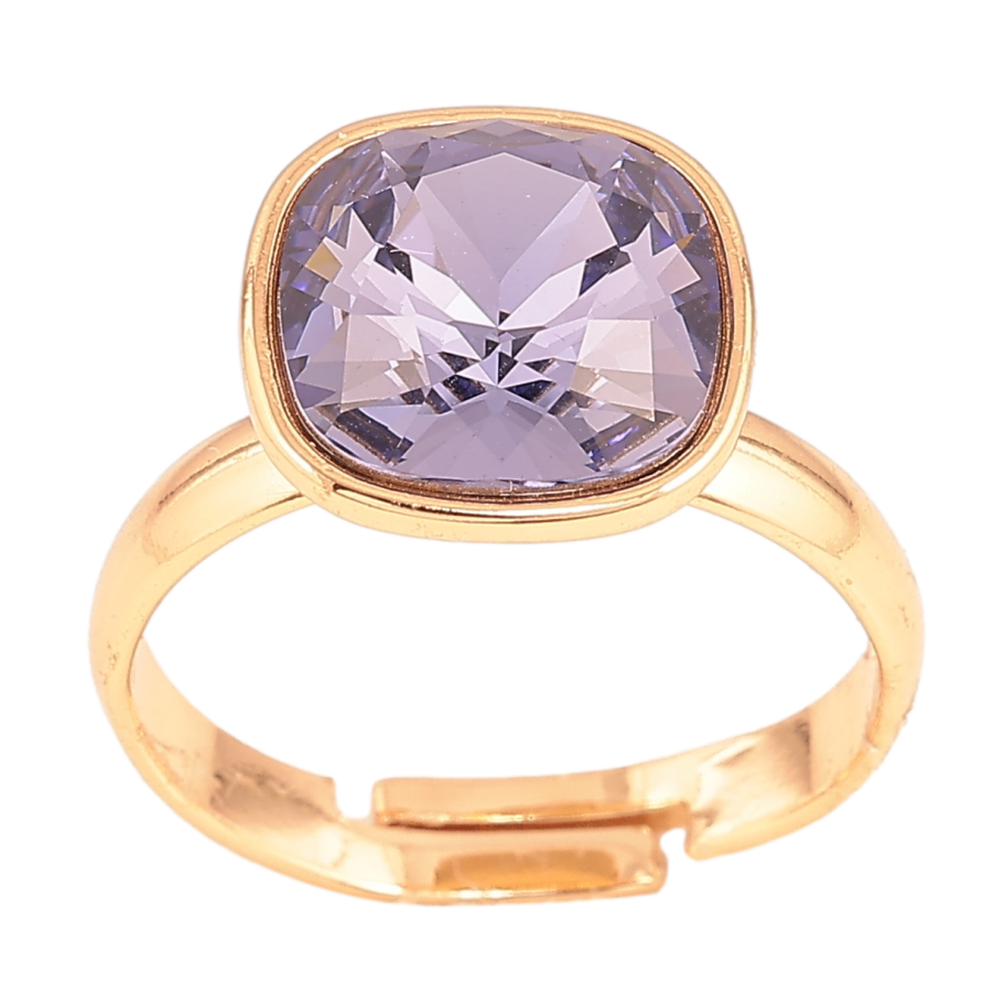 Кольцо Xuping цвет Позолота 18K с кр-ми Swarovski "Кристалл Tanzanite" 12х12мм фото №1