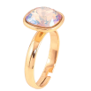 Кольцо Xuping цвет Позолота 18K с кр-ми Swarovski "Кристалл Topaz Shimmer" 12х12мм фото №3