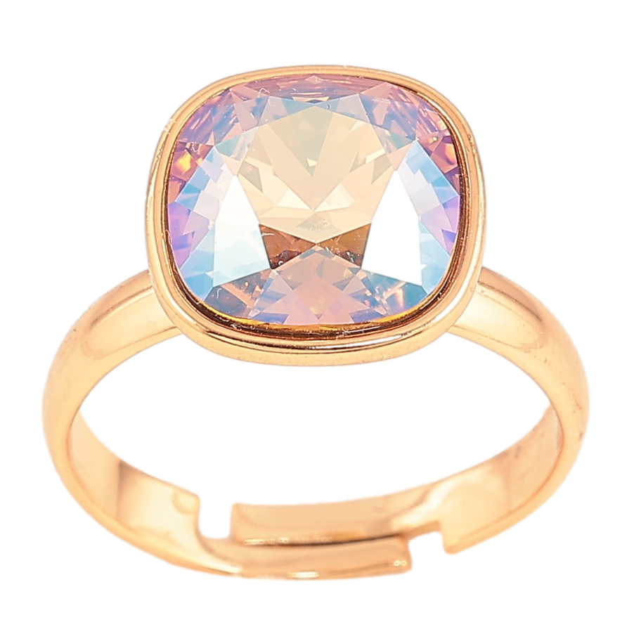 Кольцо Xuping цвет Позолота 18K с кр-ми Swarovski "Кристалл Topaz Shimmer" 12х12мм фото №1
