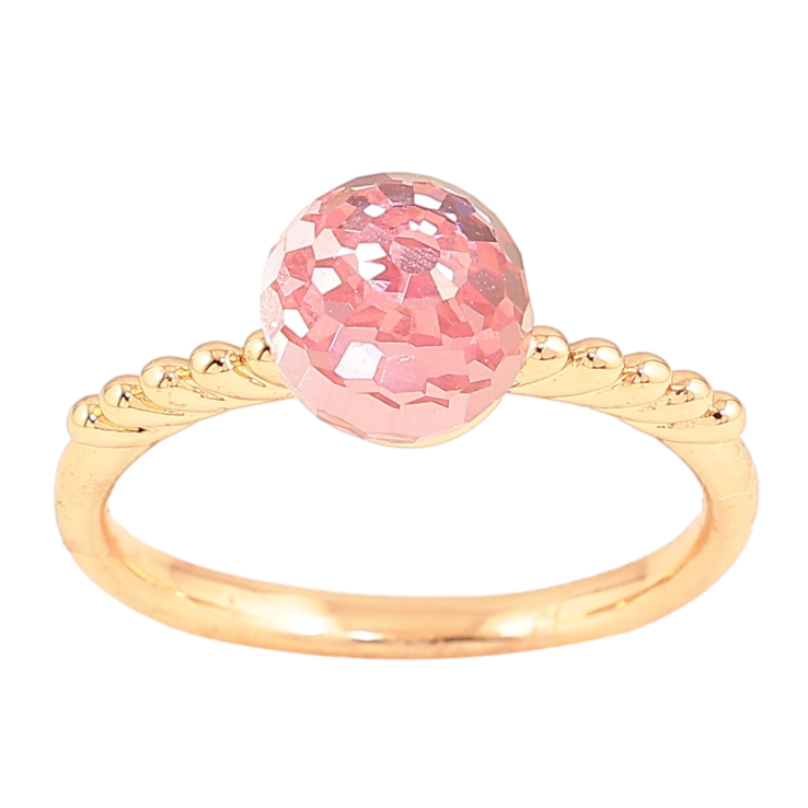 Каблучка Xuping колір Позолота 18K з кр-ми Swarovski "Кристальна куля Rose" ø 8мм фото №3