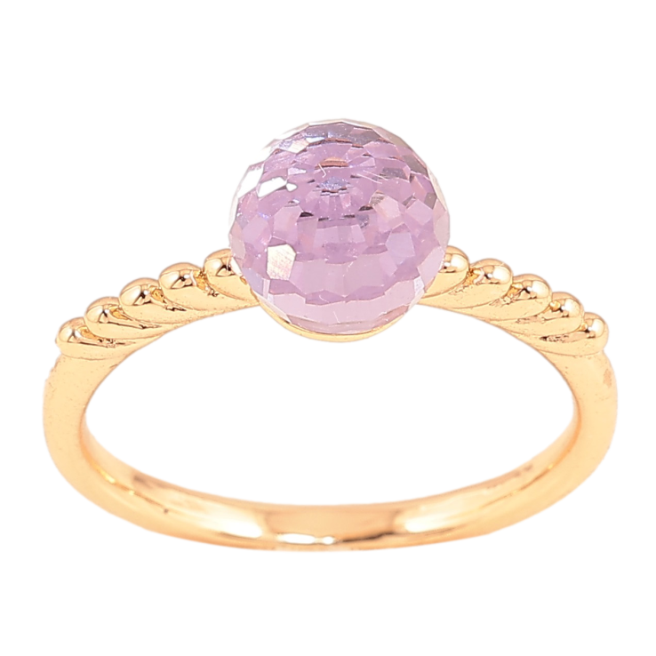 Каблучка Xuping колір Позолота 18K з кр-ми Swarovski "Кристальна куля Tanzanite" ø 8мм фото №4