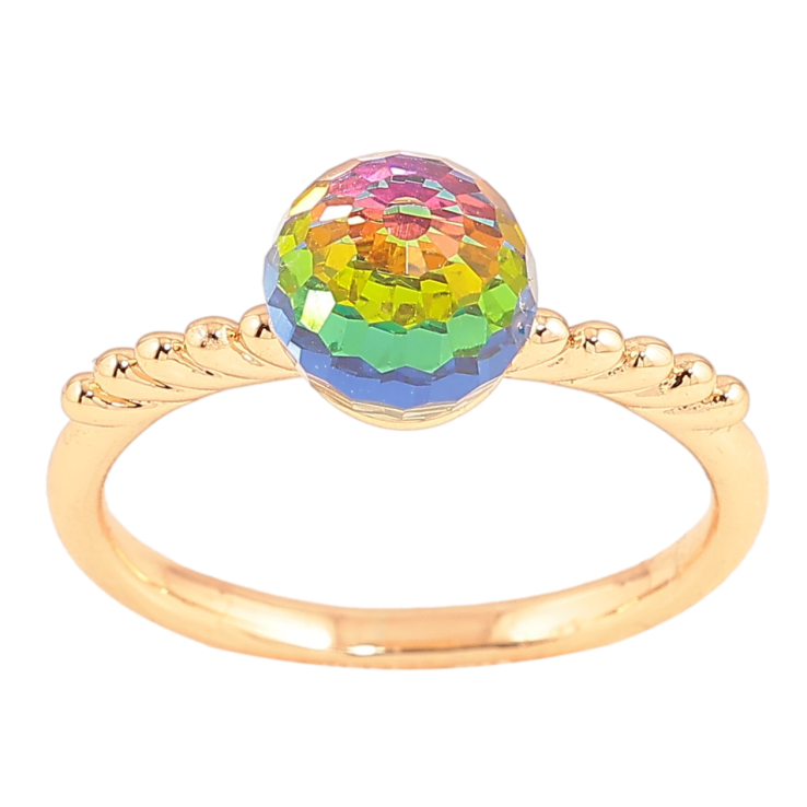 Каблучка Xuping колір Позолота 18K з кр-ми Swarovski "Кристальна куля Vitrail Medium" ø 8мм фото №5