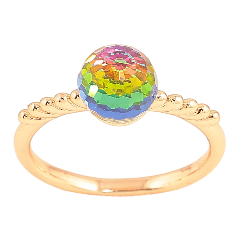 Кольцо Xuping цвет Позолота 18K с кр-ми Swarovski "Кристальный шар Vitrail Medium" ø 8мм фото №1