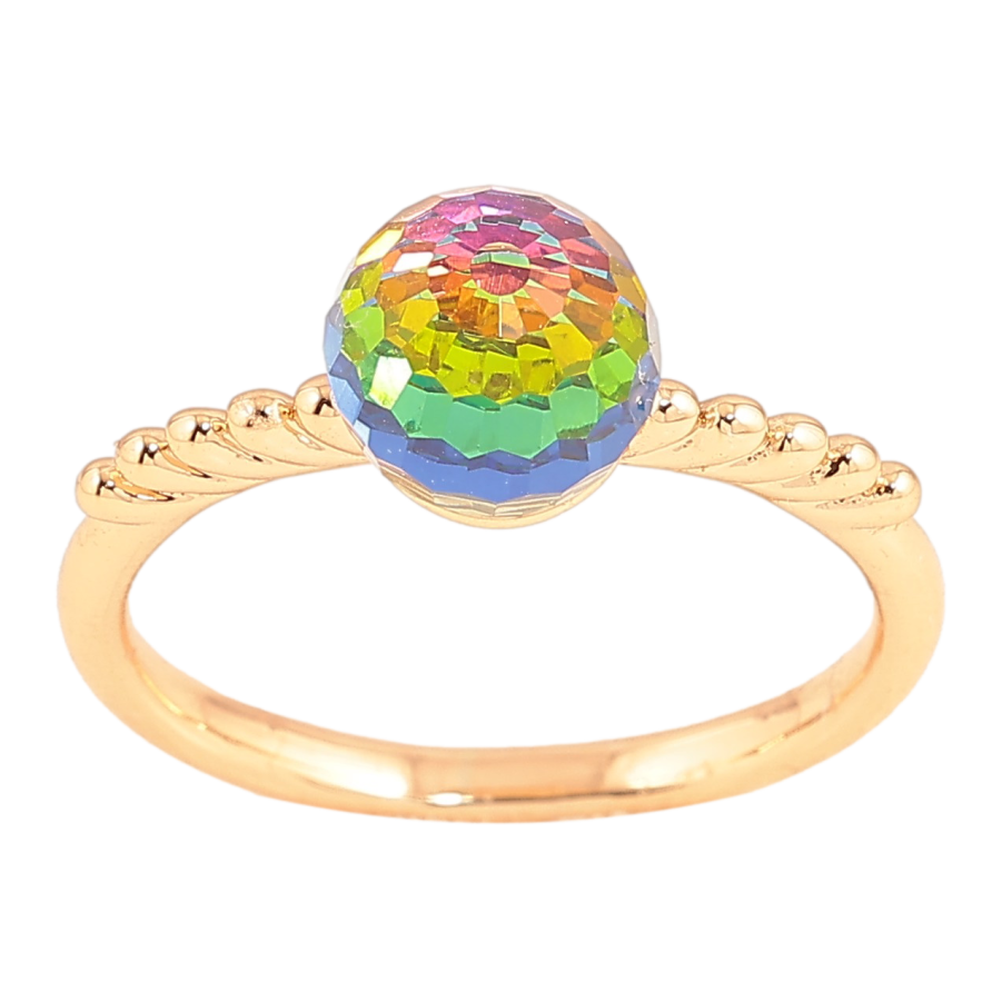 Каблучка Xuping колір Позолота 18K з кр-ми Swarovski "Кристальна куля Vitrail Medium" ø 8мм фото №1