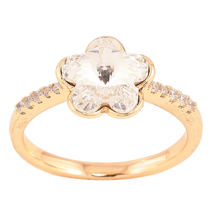 Каблучка Xuping колір Позолота 18K з кр-ми Swarovski "Кристальна квіточка Clear" фото №21