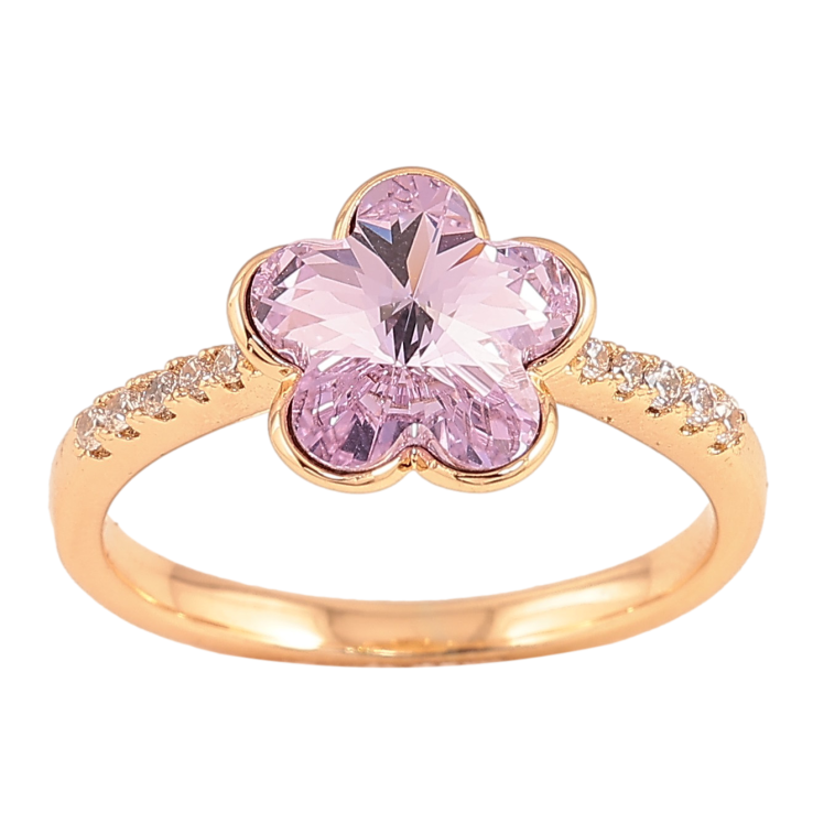 Каблучка Xuping колір Позолота 18K з кр-ми Swarovski "Кристальна квіточка Tanzanite" фото №20