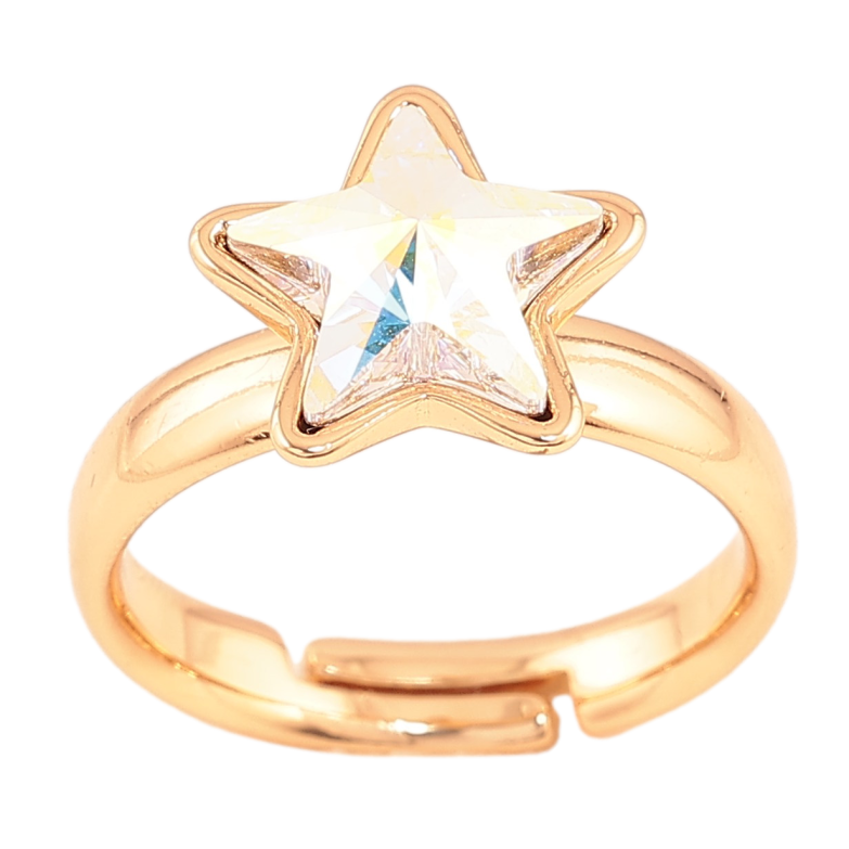 Каблучка Xuping колір Позолота 18K з кр-ми Swarovski "Кристальна зірка АВ" фото №1