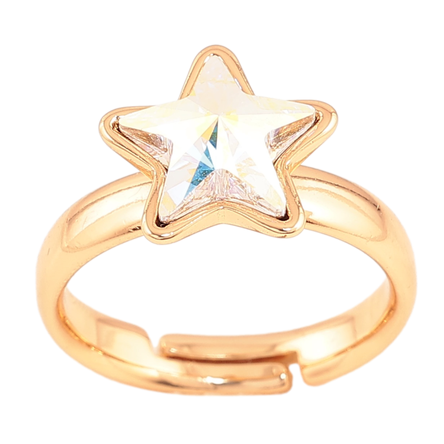 Каблучка Xuping колір Позолота 18K з кр-ми Swarovski "Кристальна зірка АВ" фото №1