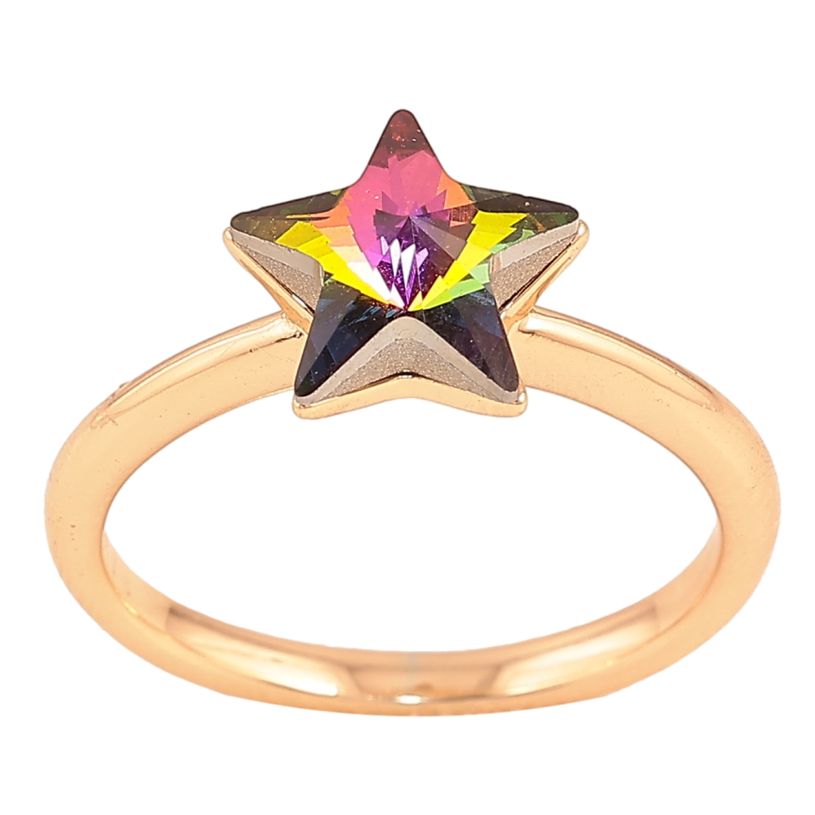 Кольцо Xuping цвет Позолота 18K с кр-ми Swarovski "Кристальная звезда Vitrail Medium" фото №1