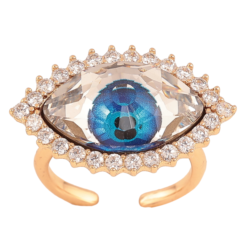 Каблучка Xuping колір Позолота 18K з кр-ми Swarovski "Кристальне око" фото №6 Каблучка Xuping колір Позолота 18K з кр-ми Swarovski "Кристальне око" фото №6