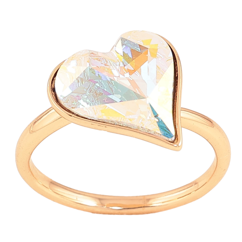 Кольцо Xuping цвет Позолота 18K с кр-ми Swarovski "Кристальное сердце АВ" фото №2