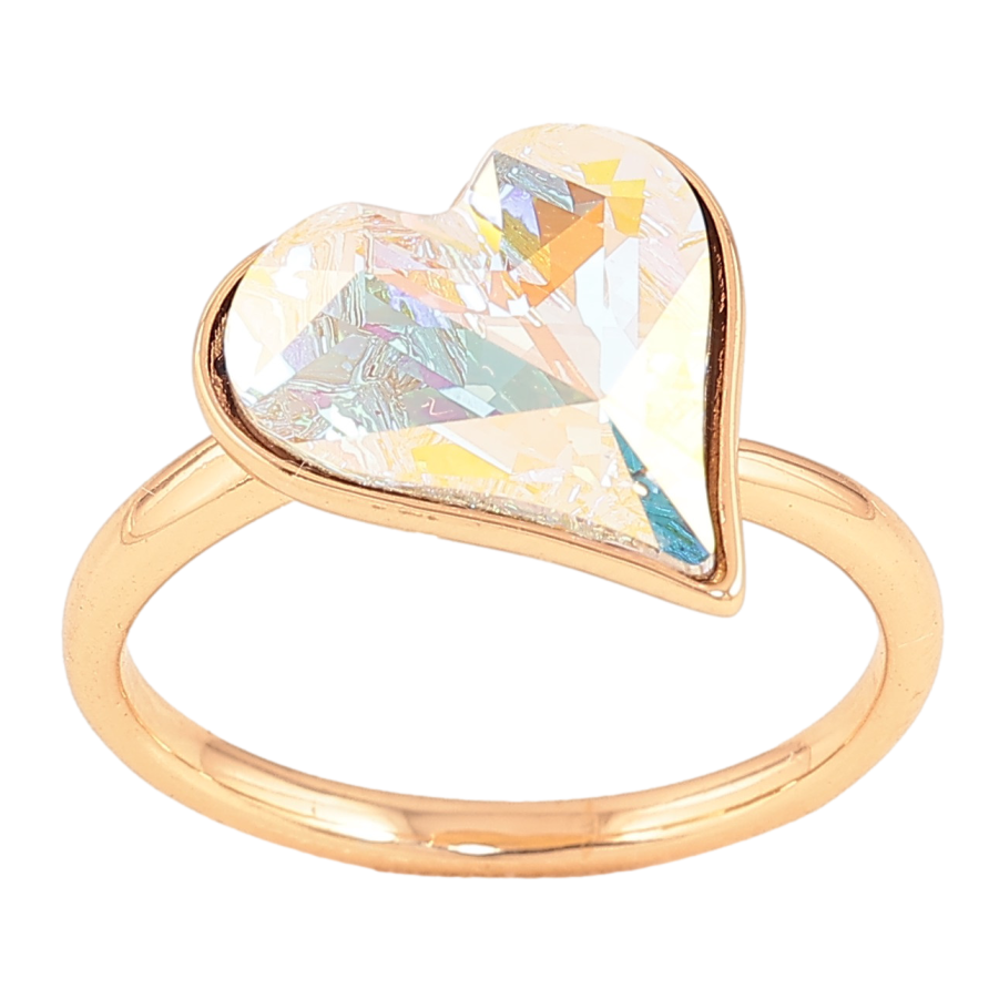 Кольцо Xuping цвет Позолота 18K с кр-ми Swarovski "Кристальное сердце АВ" фото №1