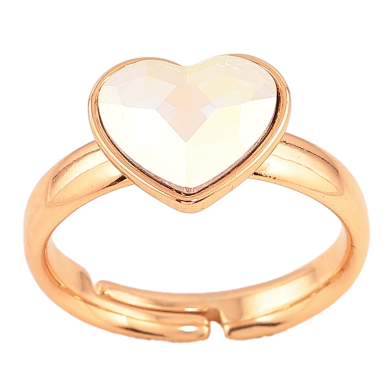 Кольцо Xuping цвет Позолота 18K с кр-ми Swarovski "Кристальное сердце AB" фото №1